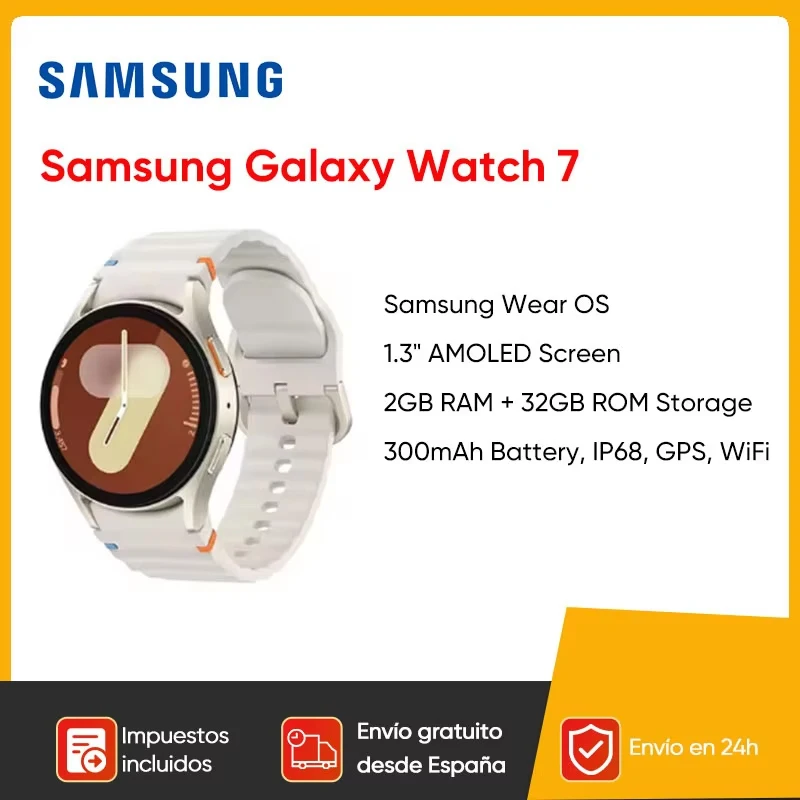 Smartwatch Samsung Galaxy Watch 7, Bluetooth 5.3, 40mm, 44mm, 1.3, écran Super AMOLED, moniteur de