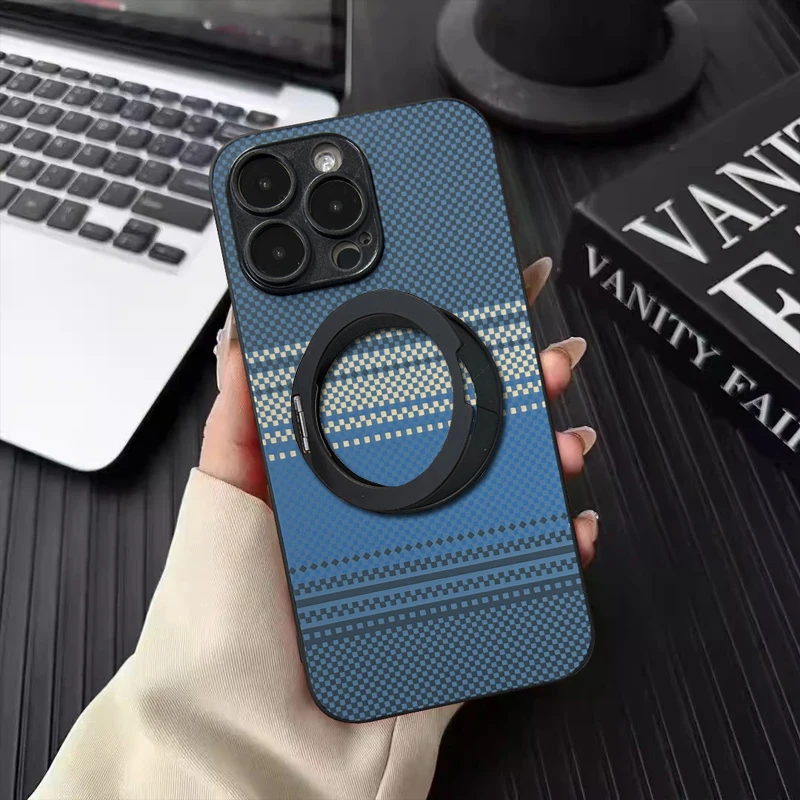 카본 파이버 360도 회전 마그네틱 브래킷 케이스 (비보 y78 y77 y76 y70 y36i y50 호환) 스트랩 스탠드 케블라 보호 커버