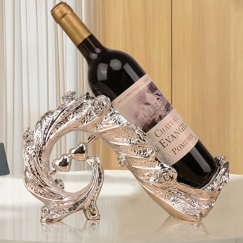 Modern peacock wine rack ornament living room dining room wine cabinet ornament lightweight luxury home bamboo portable