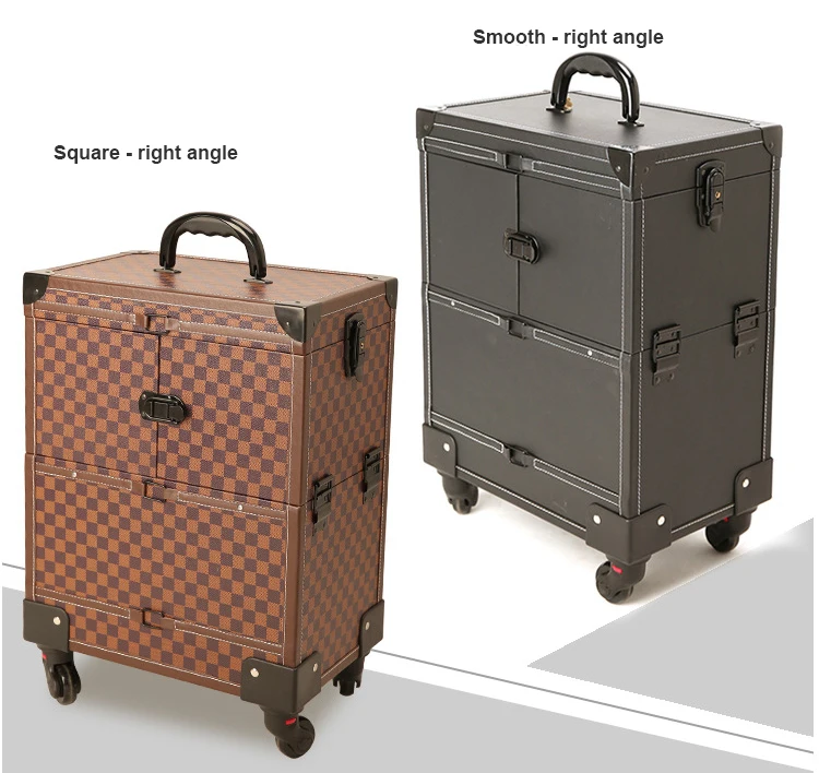 new Wholesale Profession Aluminum Beauty Luggage Bag case Cosmetics Rolling Makeup Travel Train Trolley case