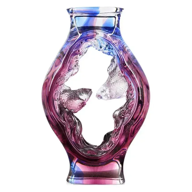 

Glazed koi fish ornament housewarming ceremony, living room entrance, high-end bottle ornament