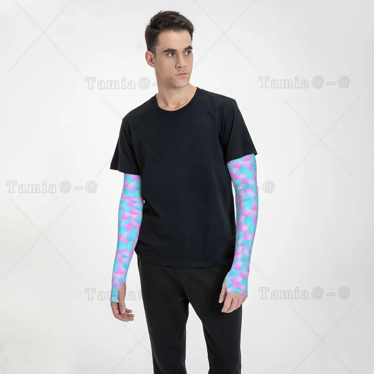 Purple Dragon Scales Print Arm Sleeves Cooling UV Sun Protection Sports Compression for Men Women Golf Basketball Arm Sleeves