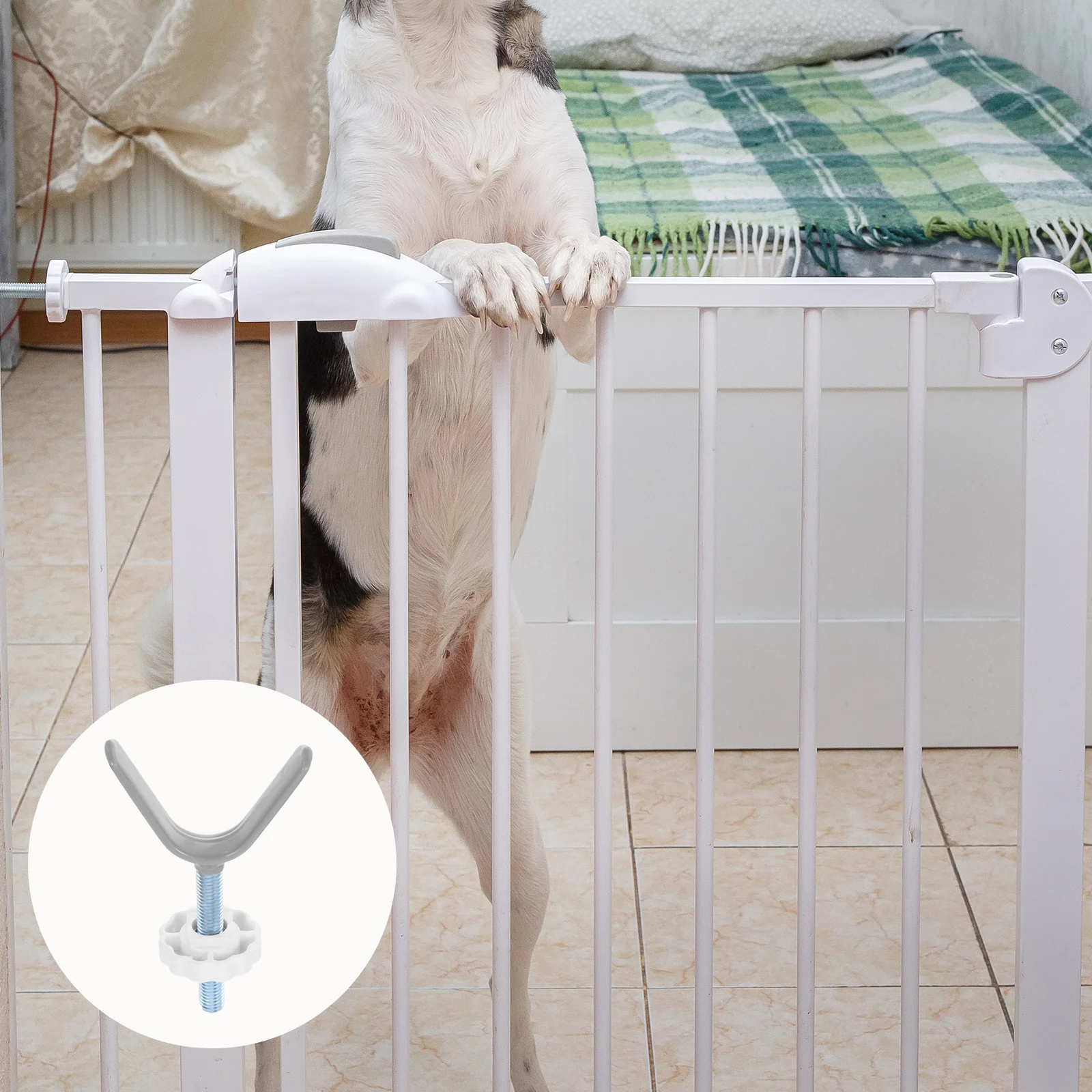 ドアガードブラケット ドリル不要 Y字型サポート 高耐久安全ゲートハードウェアキット ペット子供保護用 屋内屋外用