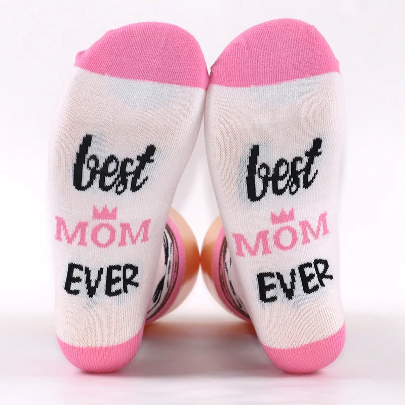 Cross-Border Popular Mid-Calf Cotton Socks Mother's Day Series Gift Soles Letter Jacquard Casual Sports Socks