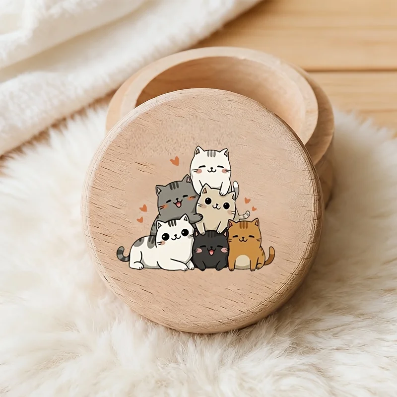 Storing Pet Hair Precious 2D Wooden Small Box Gift Childhood Charm Fantasy Storage Multi-Functional Desktop Decor Simple Design