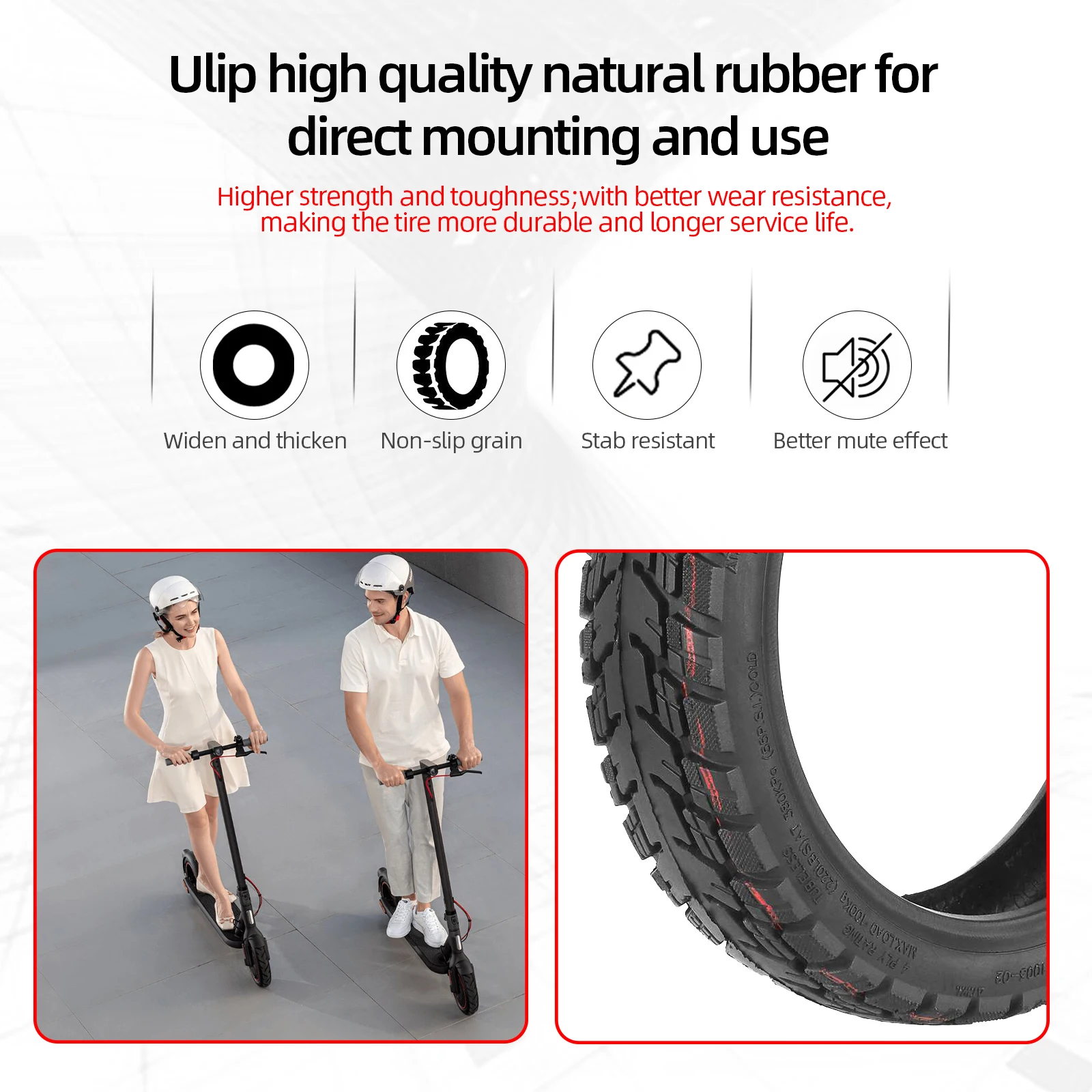 Ulip 10Inch 60/55-7.5 Off-raod Tubeless Tires For Ninebot S90L Electric Scooter High Quality Thickened Non-slip Tyre Accessories