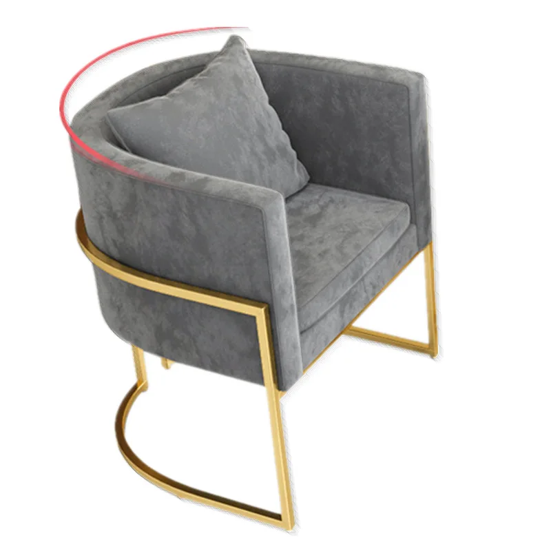 Simple modern single sofa chair ins manicure clothing store hotel lobby meeting guests fabric sofa tables and chairs minimalist