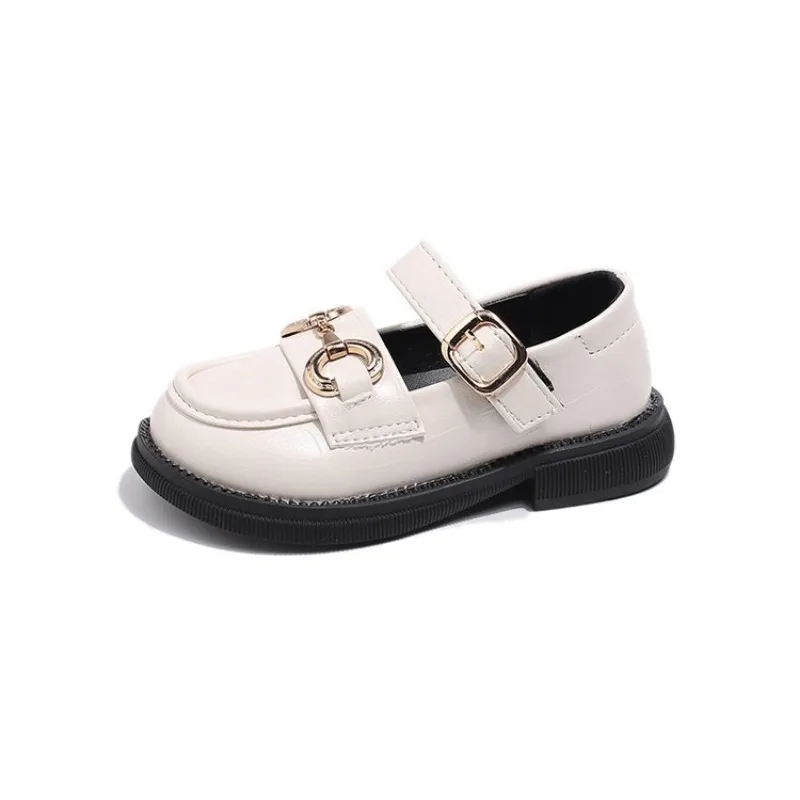 Girls\' Little Leather Shoes 2024 Autumn New Lefu Shoes Female Baby Soft Sole Anti slip British Children\'s Leather Shoes A11