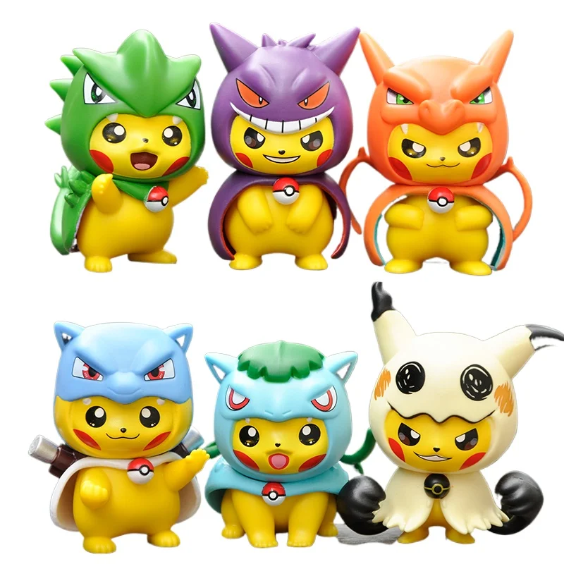 

Фигурка покемона Пикачу Cos Charizard Bulbasaur Blastoise Gengar слепая коробка аниме фигурка кукла подарок