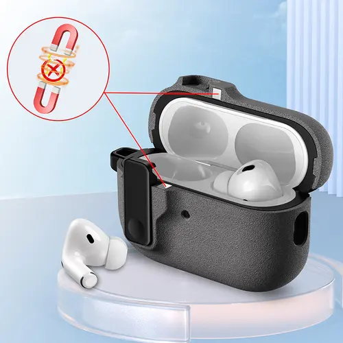 Imagen 2 del producto Cerradura de seguridad para AirPods 4, funda con cordón, cubierta a prueba de golpes, funda protectora completa contra caídas con bonito llavero para Airpods Pro2/Pro