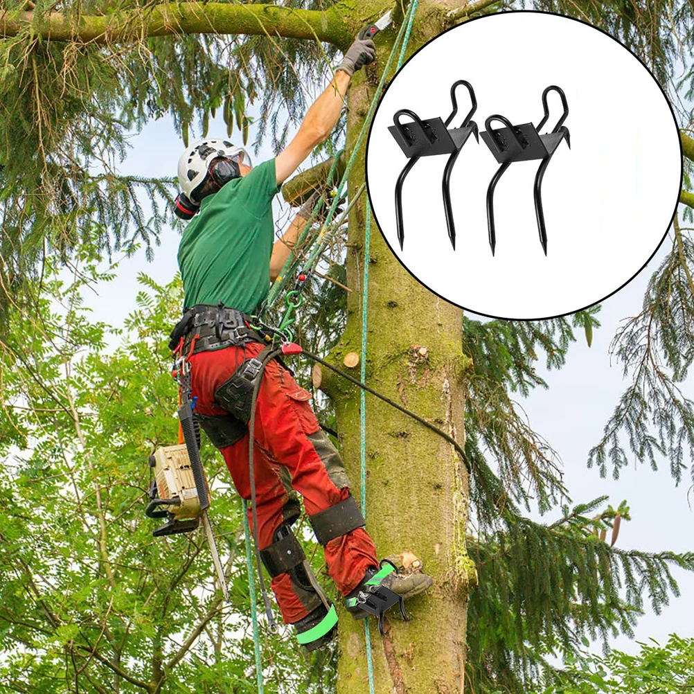 Carbon Steel Climbing Spikes Anti-Slip Wear-Resistant Thickened Footplate Claw Style Pole Toolstree Climbing Gear