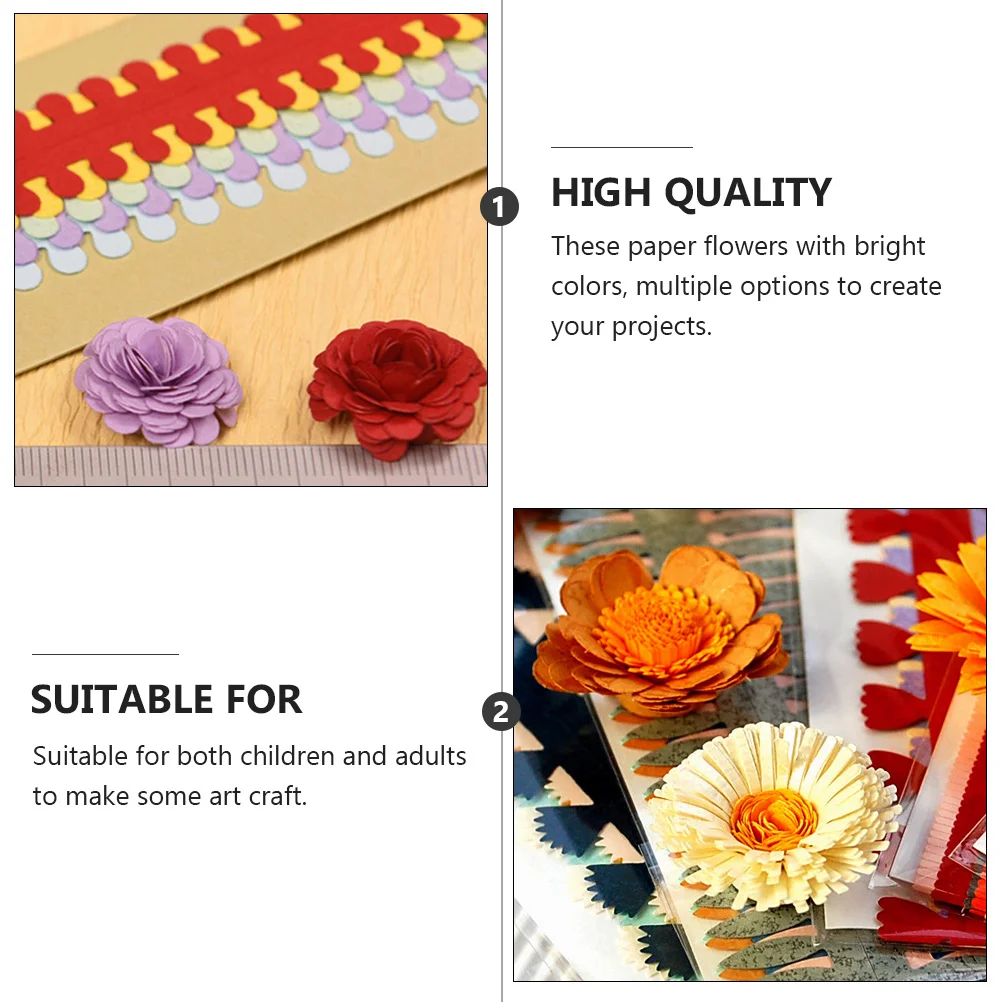 60 Pcs Material 3d Three-dimensional Quilted Paper Student Flowers Strip Quilling