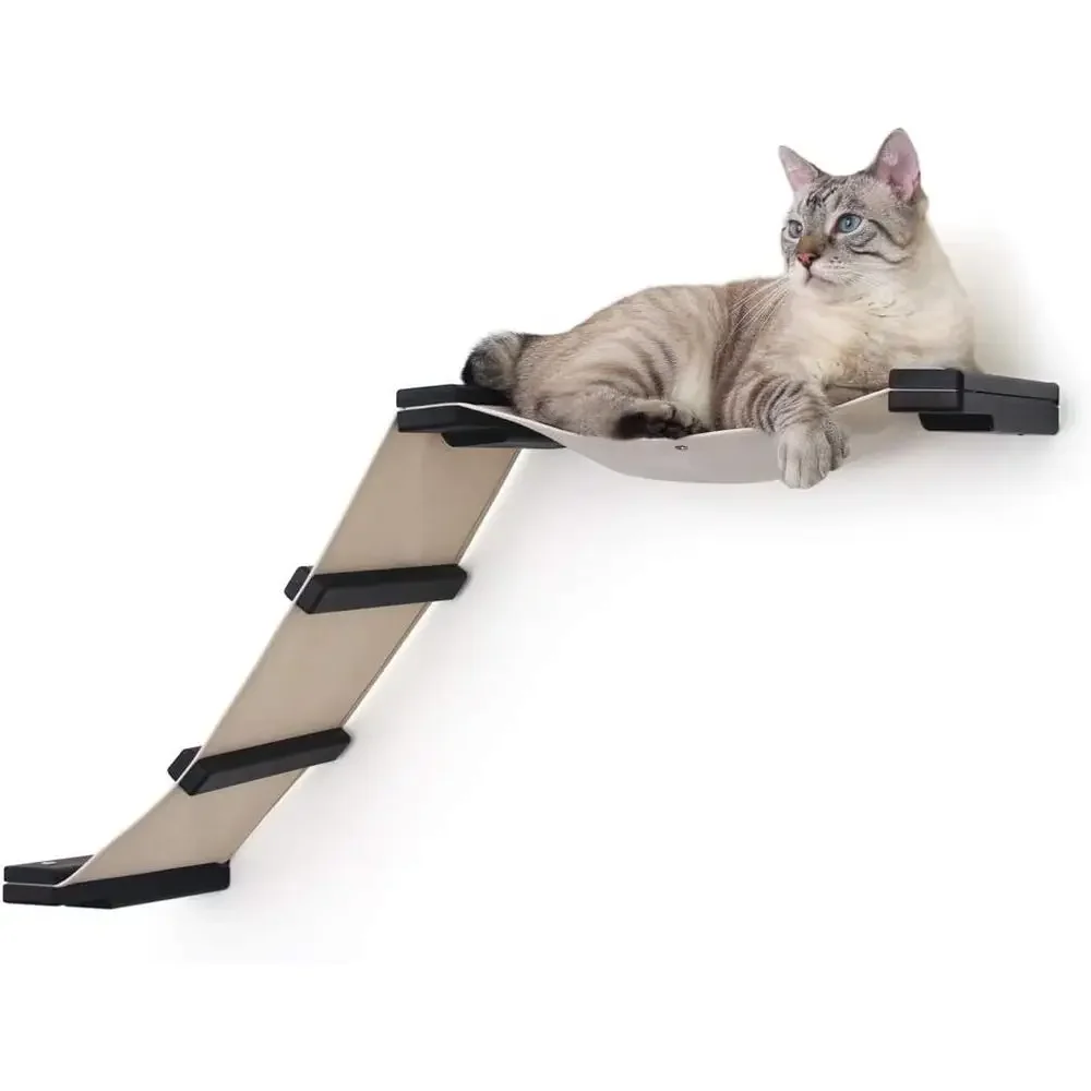 Wall-Mounted Cat Tree Shelf, Handcrafted - Sturdy and Compact for Cats