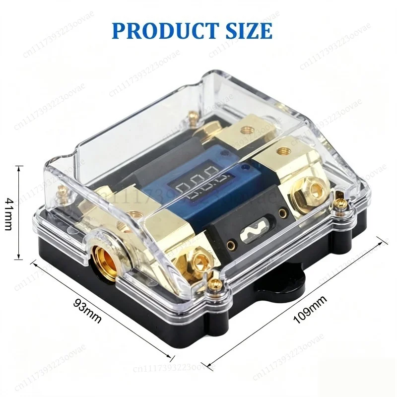 Df 2 Way Power Distribution Block for Car Amplifier, ANL Fuse Holder Box with Digital LED Display