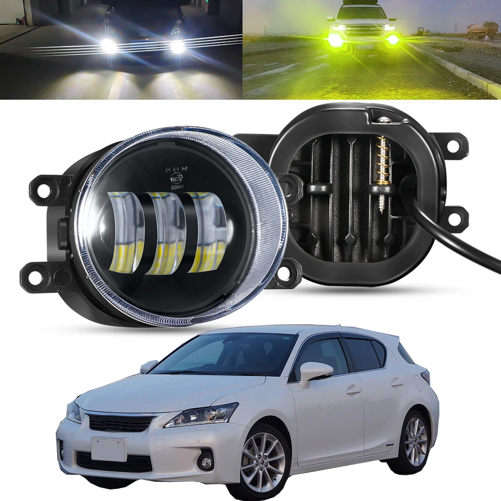 2 X Car Driver + Passenger Fog Light Assembly For Lexus CT200h 2011 2012 2013 2014 30W LED Fog Daytime Running Lamp DRL 12V