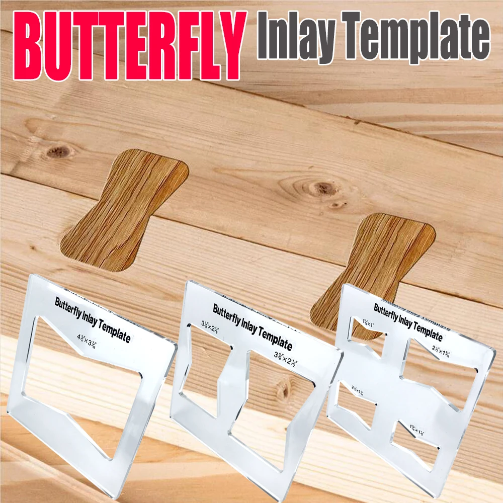 Butterfly Key Inlay Template Set Router Slotting Auxiliary Tool Slot Cutting Wood Bow Tie PERFECT Bow Tie Joint Woodworking Tool