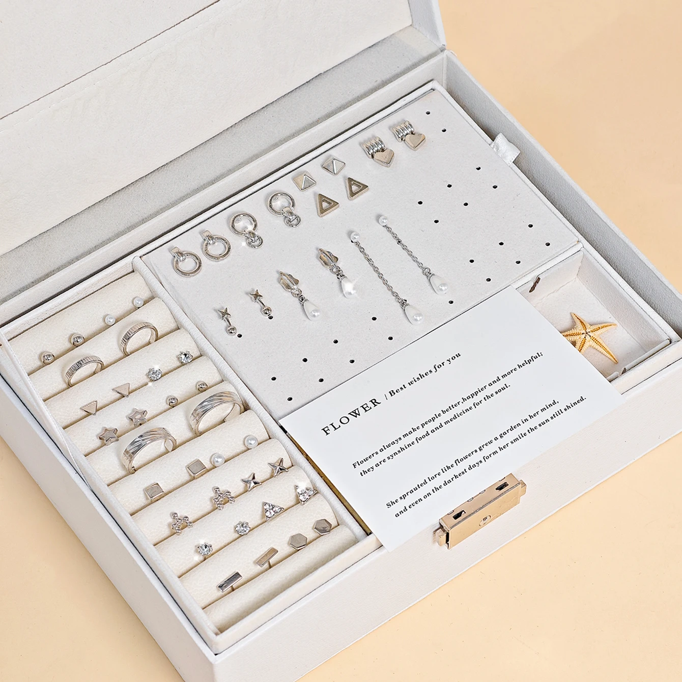 50pcs Cross-Border Minimalist Elegant Stud Earring Set - Heart Imitation Pearl Chain, Versatile Stylish, Without Jewelry Box