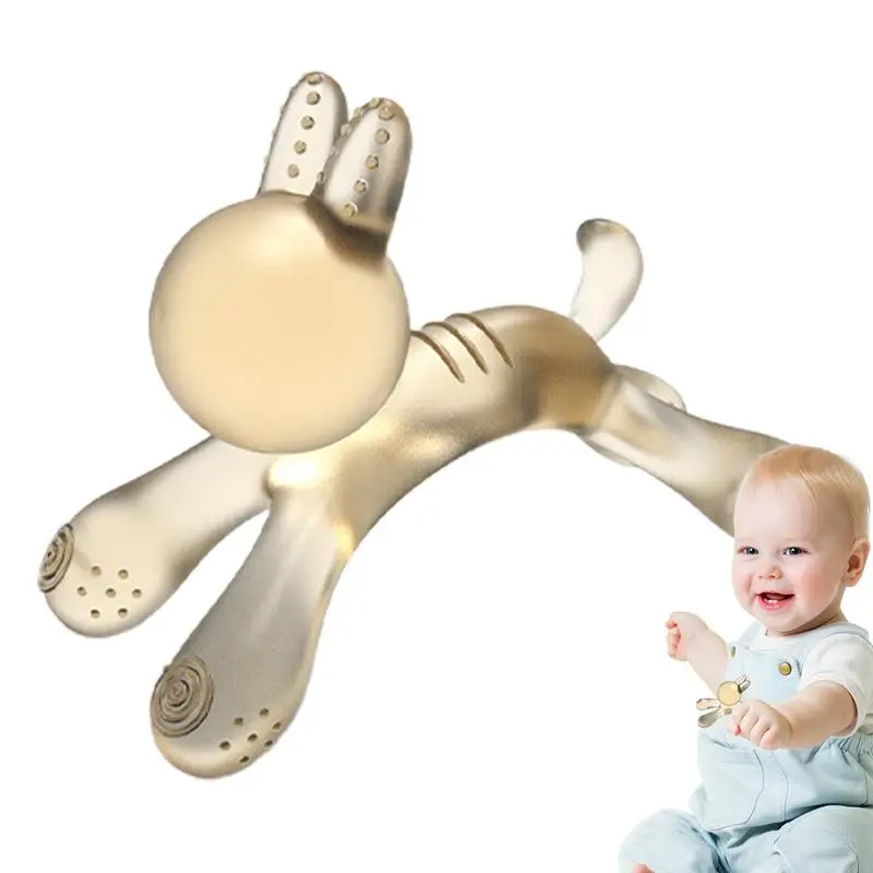 Silicone Teether Toy Safe Baby Teether In Rabbit Shape Cute Irregular Design Silicone Teether Toy For Children Boys Girls