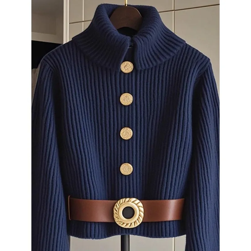 

Французский легкий роскошный шикарный свитер для женщин, осенне-зимние новые утягивающие пуловеры