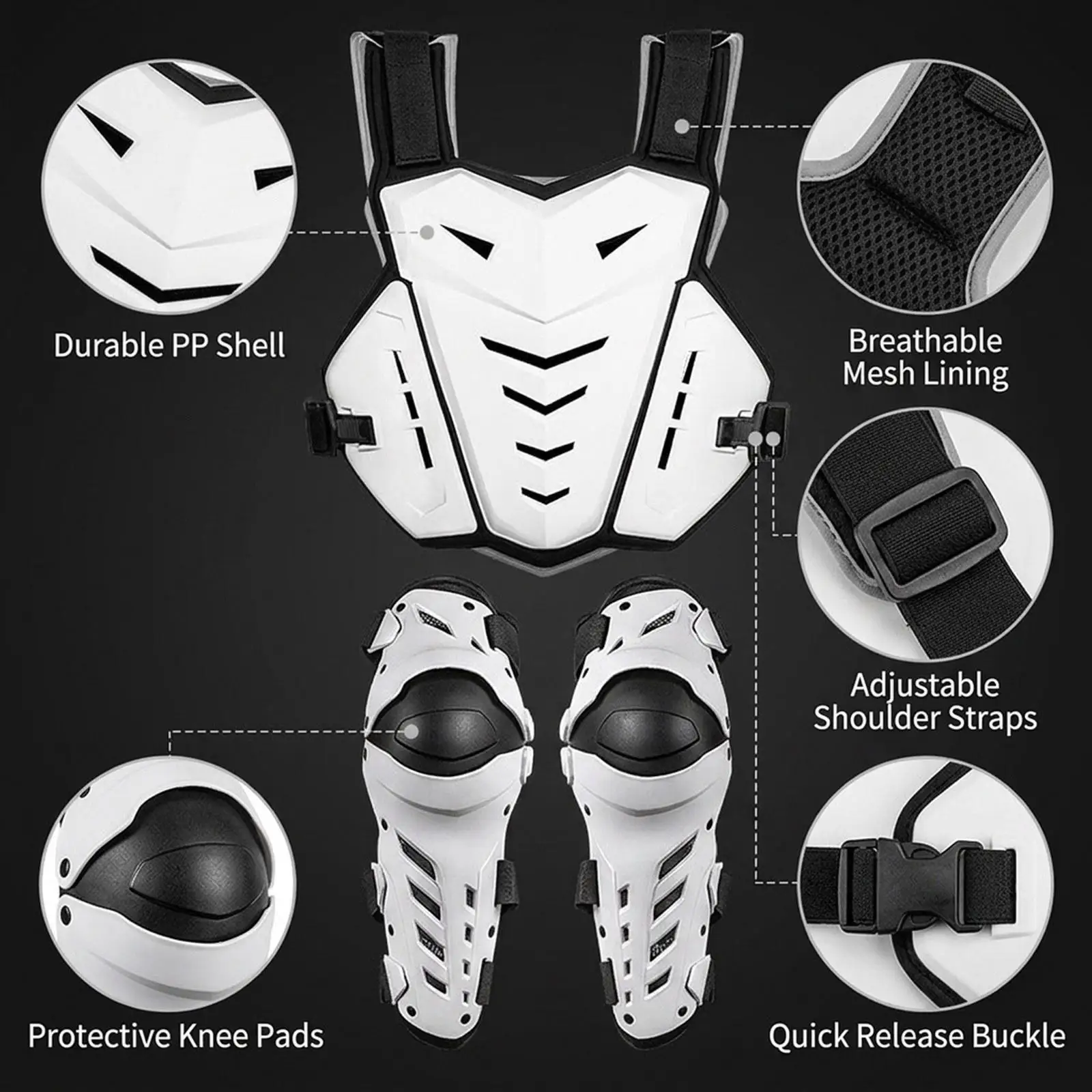 Motorcycle Chest Protector Knee Pads Riding Protective Gear Equipment Comfortable Wear Resistant Multifunction Riding Vest