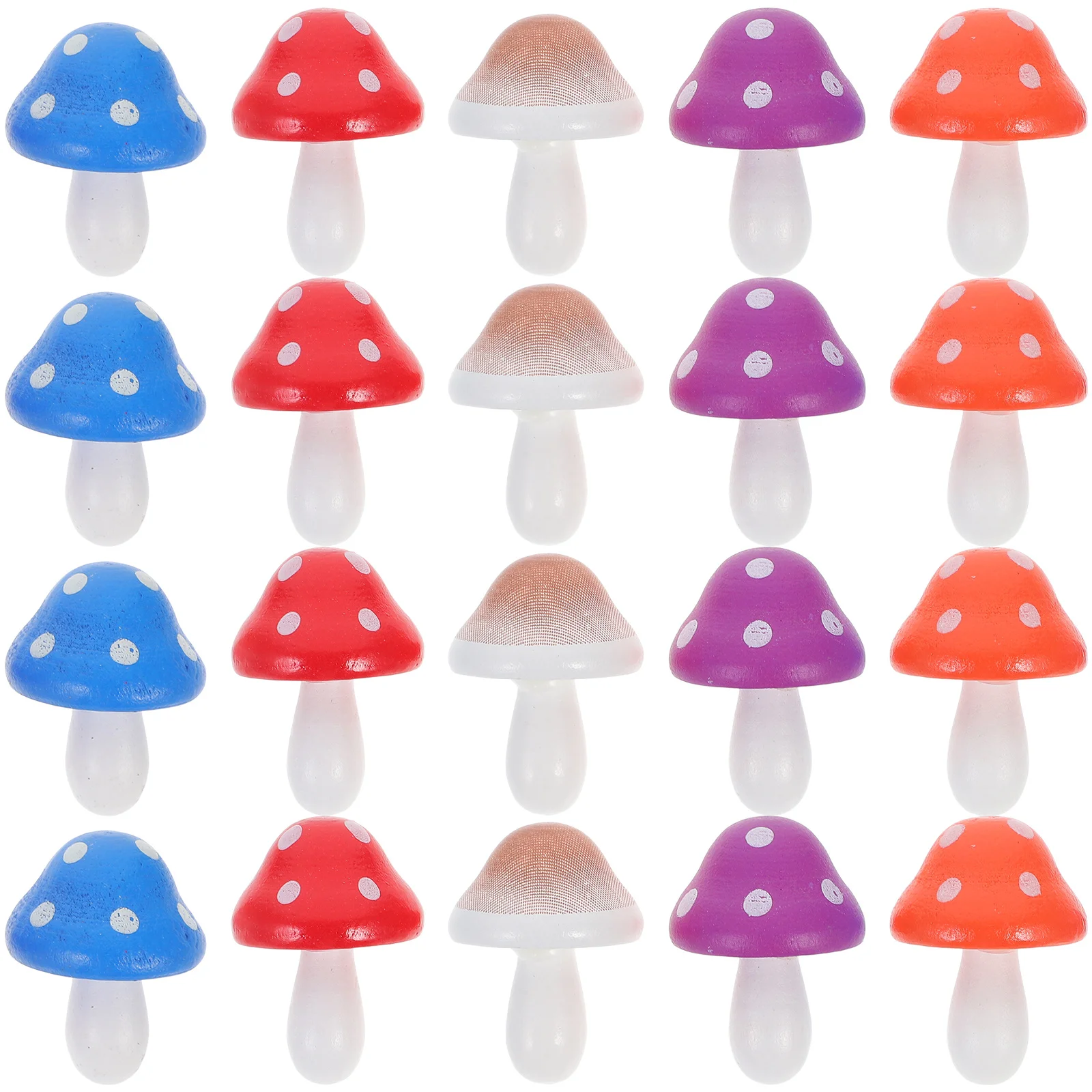 

20pcs Wooden Mushroom Statue Miniature Figurines For Garden Home Decor Fairy Ornament Micro Landscape Decoration