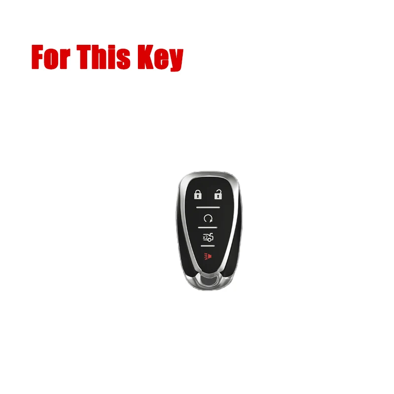 Zinc Alloy Leather Car Smart Remote Key Fob Case Cover For Chevy Cruze Malibu Equinox Camaro Trax