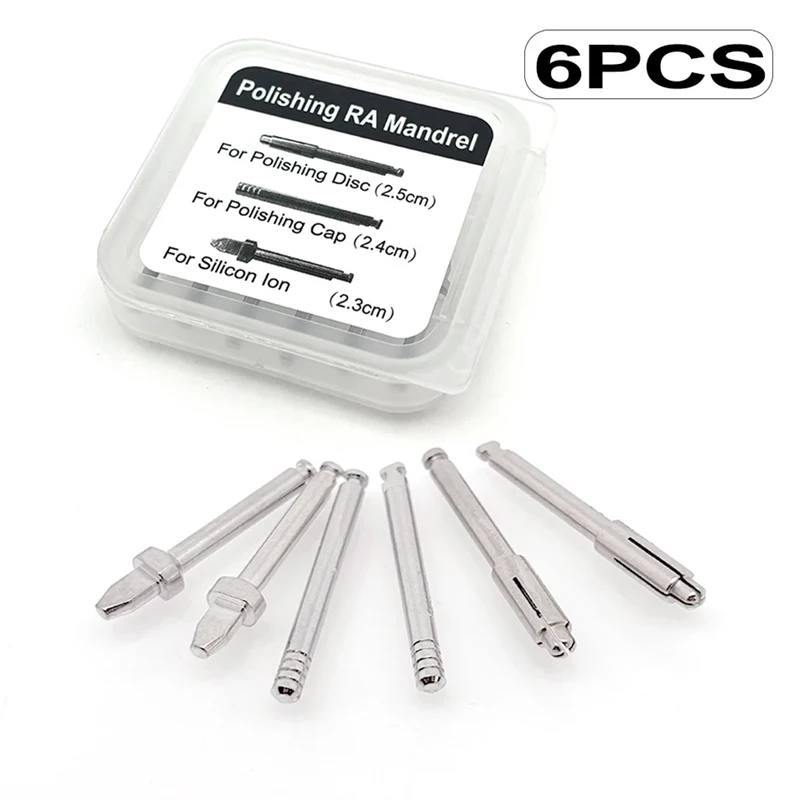 

6PCS Dental Polishing RA Mandrel Super Roots Canal Tool For Polishing Disc Cap With Silicon Ion Precision Tech
