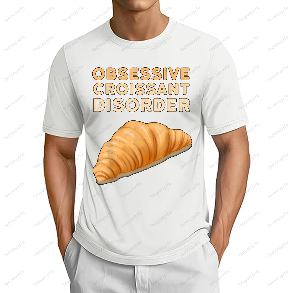 

Croissant Shirt Funny Croissant Lover OCD Gift T-Shirt Casual Fashion Loose Harajuku Hip Hop Man Tshirt Summer Short Sleeve Tees