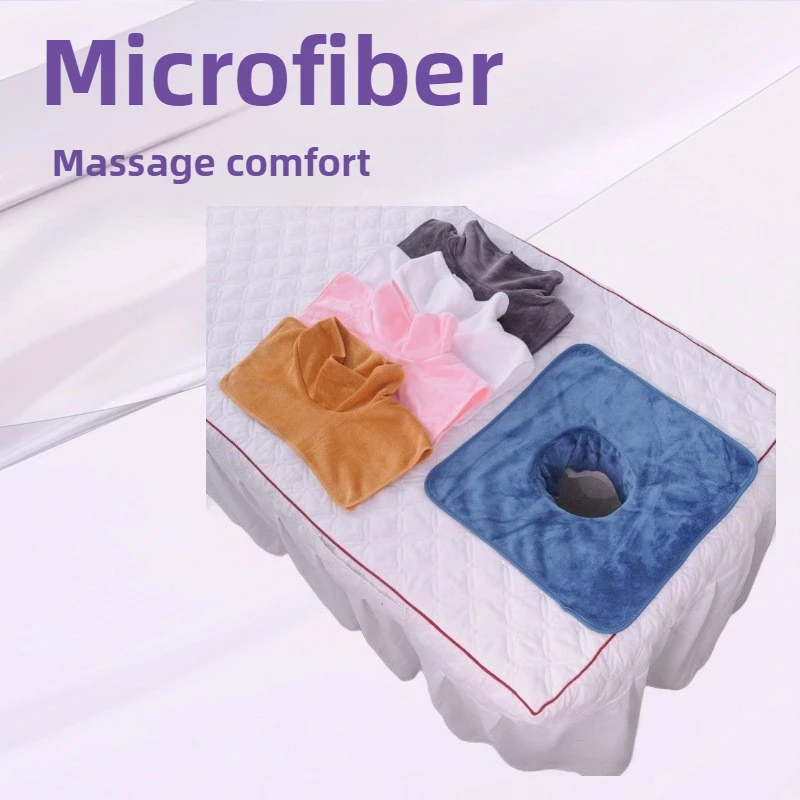 Beauty Bedside Hole Towel Massage Acupuncture and Moxibustion Ear Picking Massage Bed Beauty Salon Face Towel with Hole Towel
