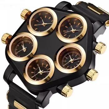 ساعة رجالية ذات قرص كبير على الموضة الأوروبية والأمريكية، ساعة غير ميكانيكية للرجال