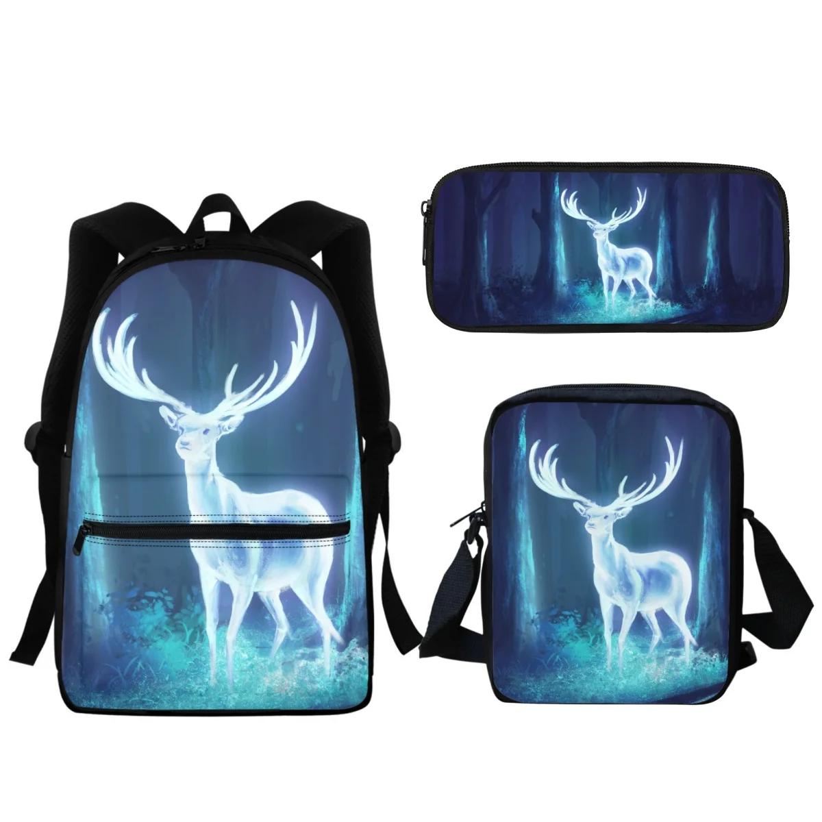 

Elk Print Children's SchoolBags Cute Style Fashion Leisure School Backpack Travel Portable Small Messenger Bag Pencil Case 2023