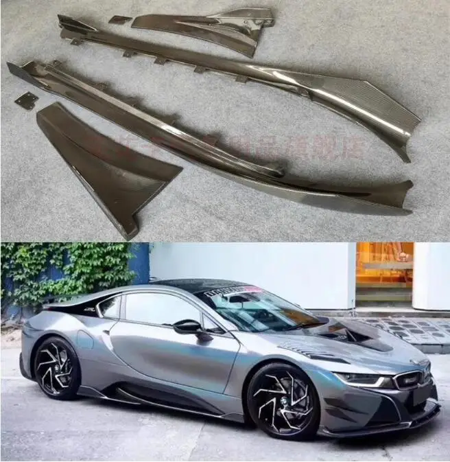 Body Kits For BMW i8 2014 2015 2016 2017 2018 2019 2020 2021 FRP/Real Forged Carbon Fiber Side Skirts Aprons Extension Lip