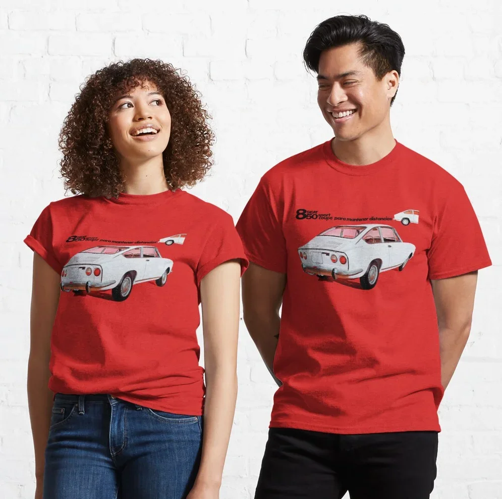

Hot Sale Vintage Classic Spain Car S E A T 850 Sport Coupe T Shirt. New 100% Cotton Short Sleeve O-Neck T-shirt Casual Mens Top