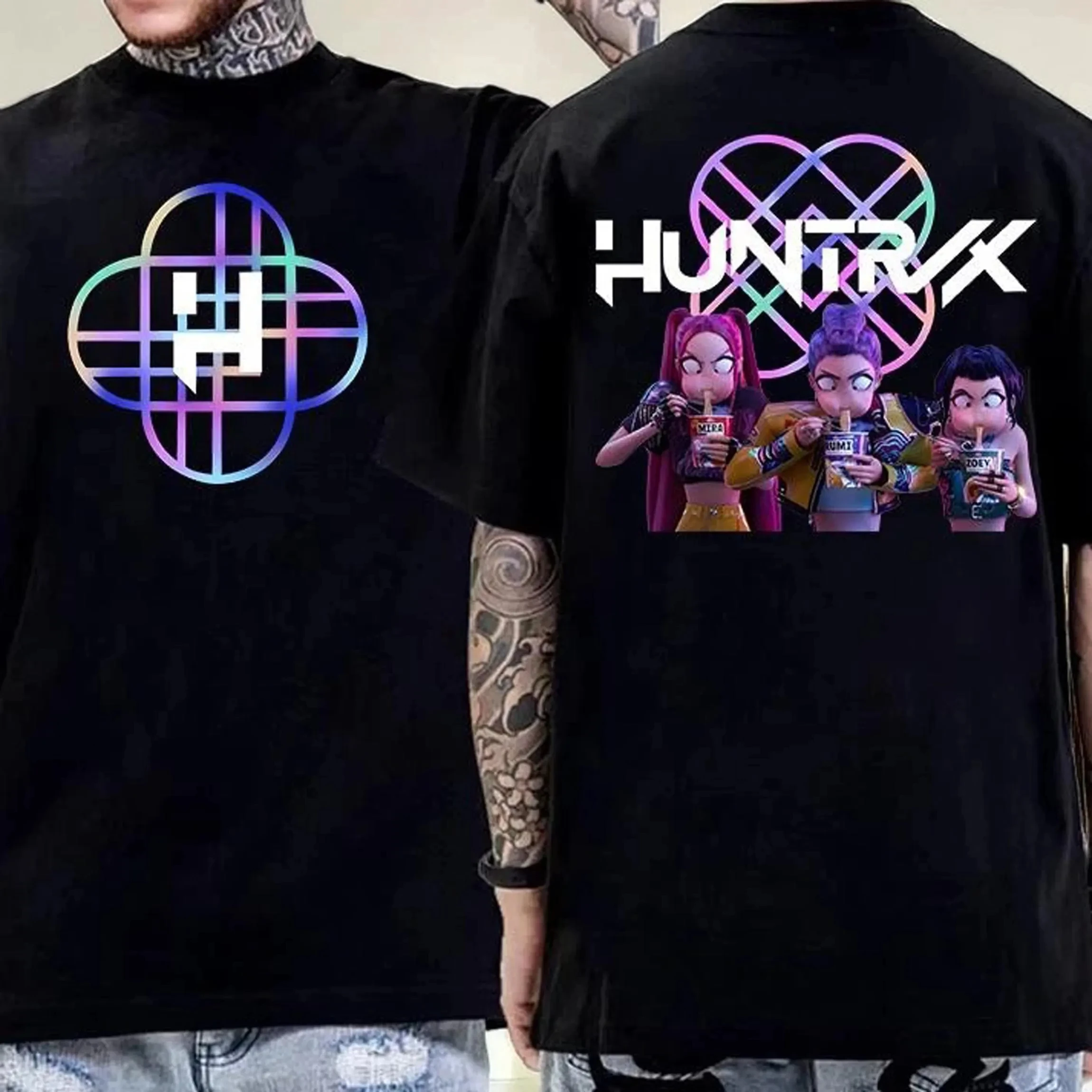 الرجال النساء Kpop شيطان فتاة مجموعة تي شيرت للجنسين المتضخم فضفاض عادية القطن الخالص أنيق K-pop ميرش لمحبي Kpop قميص