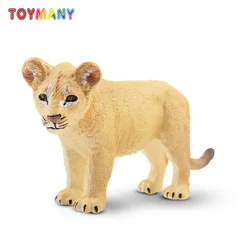 Simulation Standing Lion Cub Wildlife Animal Model Toy Mini Figures Dolls Action Figurines Toys Children Gift Cake Decoration