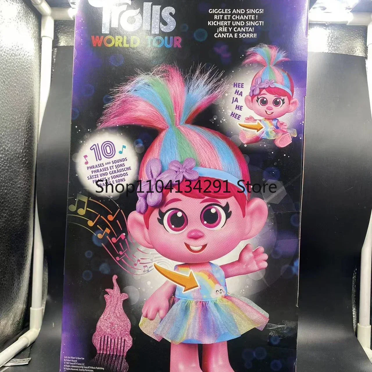 Original Pferdeschwanz, Prinzessin Bobbi, singende Puppe aus Trolle, 2-Puppe für Mädchen, Rollenspiel, niedliche Kinderspielzeug-Geschenkfigur