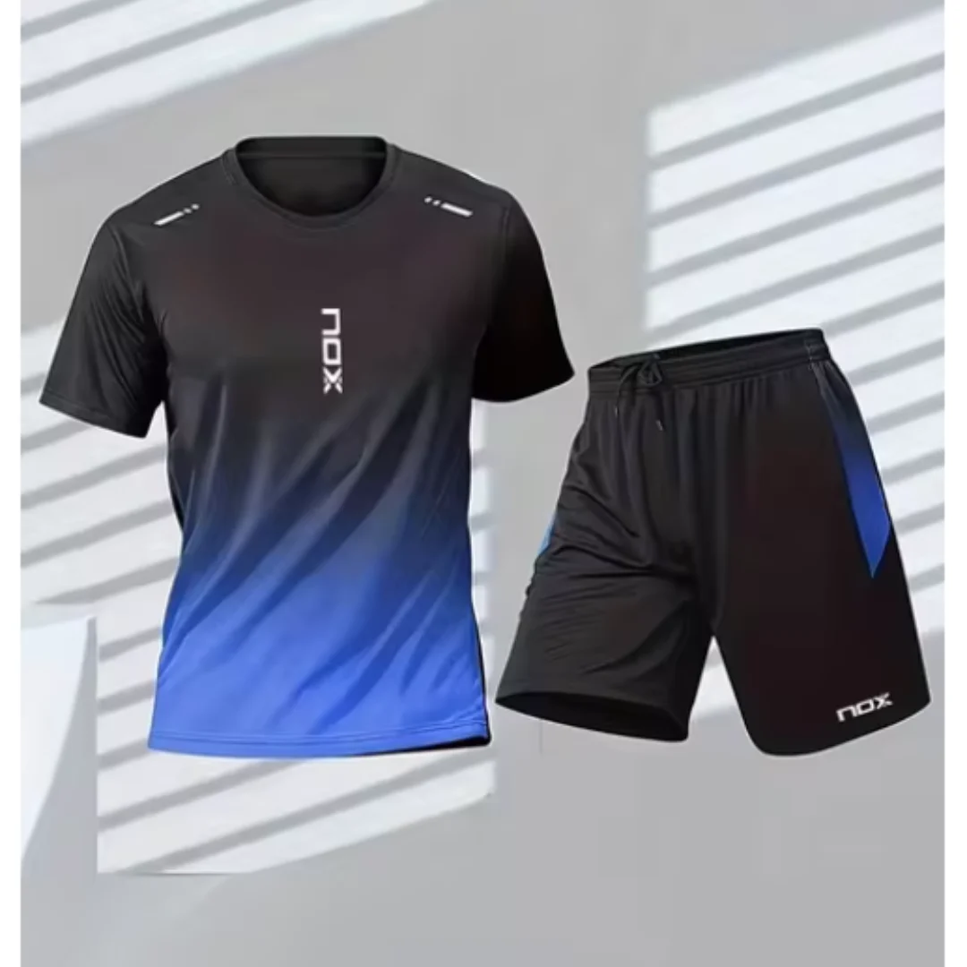 Nox t-shirt sportiva da Tennis da uomo e pantaloncini larghi Set comodi pantaloncini sportivi da calcio pantaloncini da allenamento da Badminton da uomo estivi