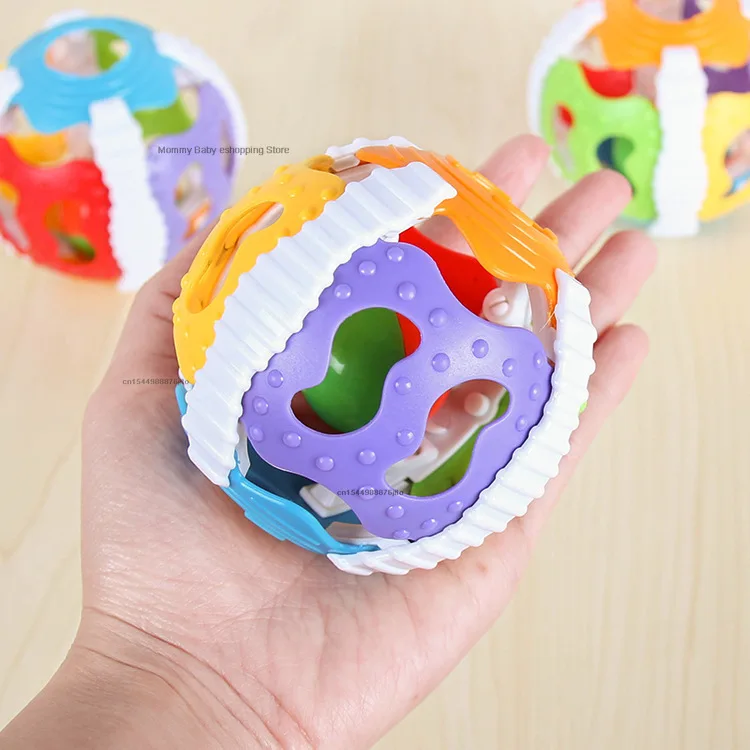 Baby Montessorie Games Rattle Infant Silicone Toy Safety Flexible Glue Color Cognition Hand Training Toys for Children Kids Gift