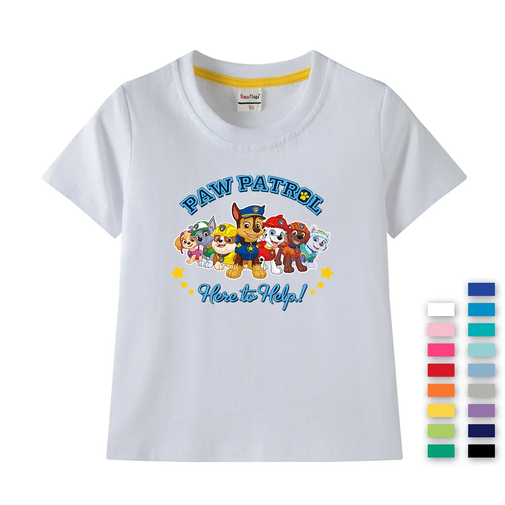 Paw Patrol Cotton T-shirt for Chlidren Girl Clothes Spin Master Shirt Kids Clothing for Boys Tops Anime Printed Fashionable Tees