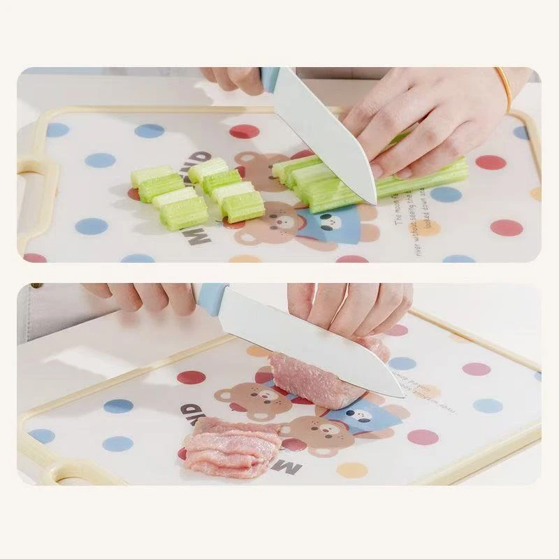 

Cute bear pattern kitchen chopping board double-sided available cut fruit and vegetables cutting board thickened non-slip