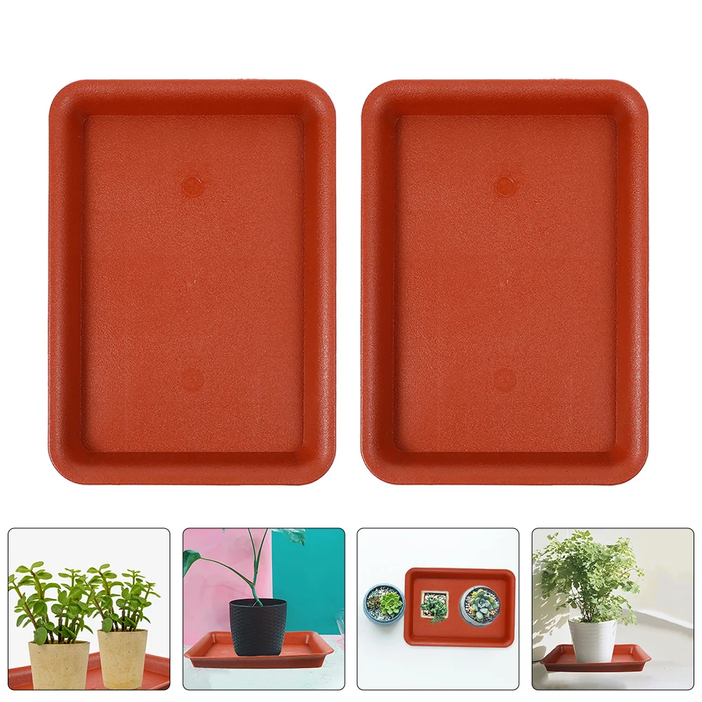 

10pcs Plastic Rectangular Plant Saucer Tray For Indoor Outdoor Flower Pot Drip Drainage Planter Base Water Resistant Terracotta