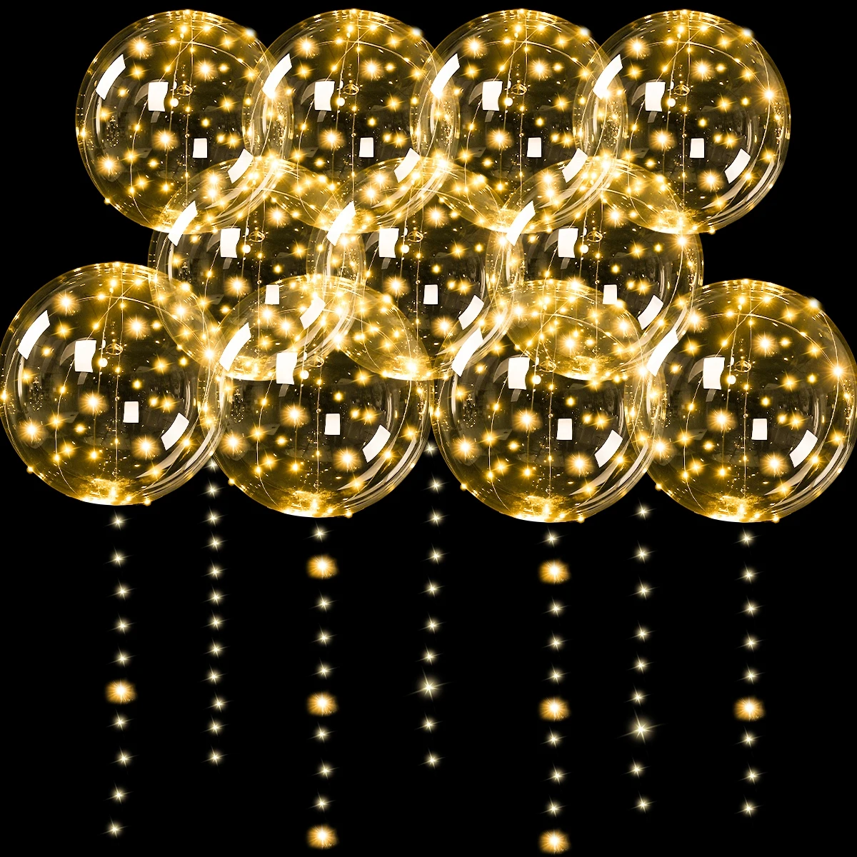 10 قطعة مقبض بالون Led مع ضوء مضيئة شفافة بالونات الهيليوم بوبو الزفاف حفلة عيد ميلاد الديكور LED ضوء بالون