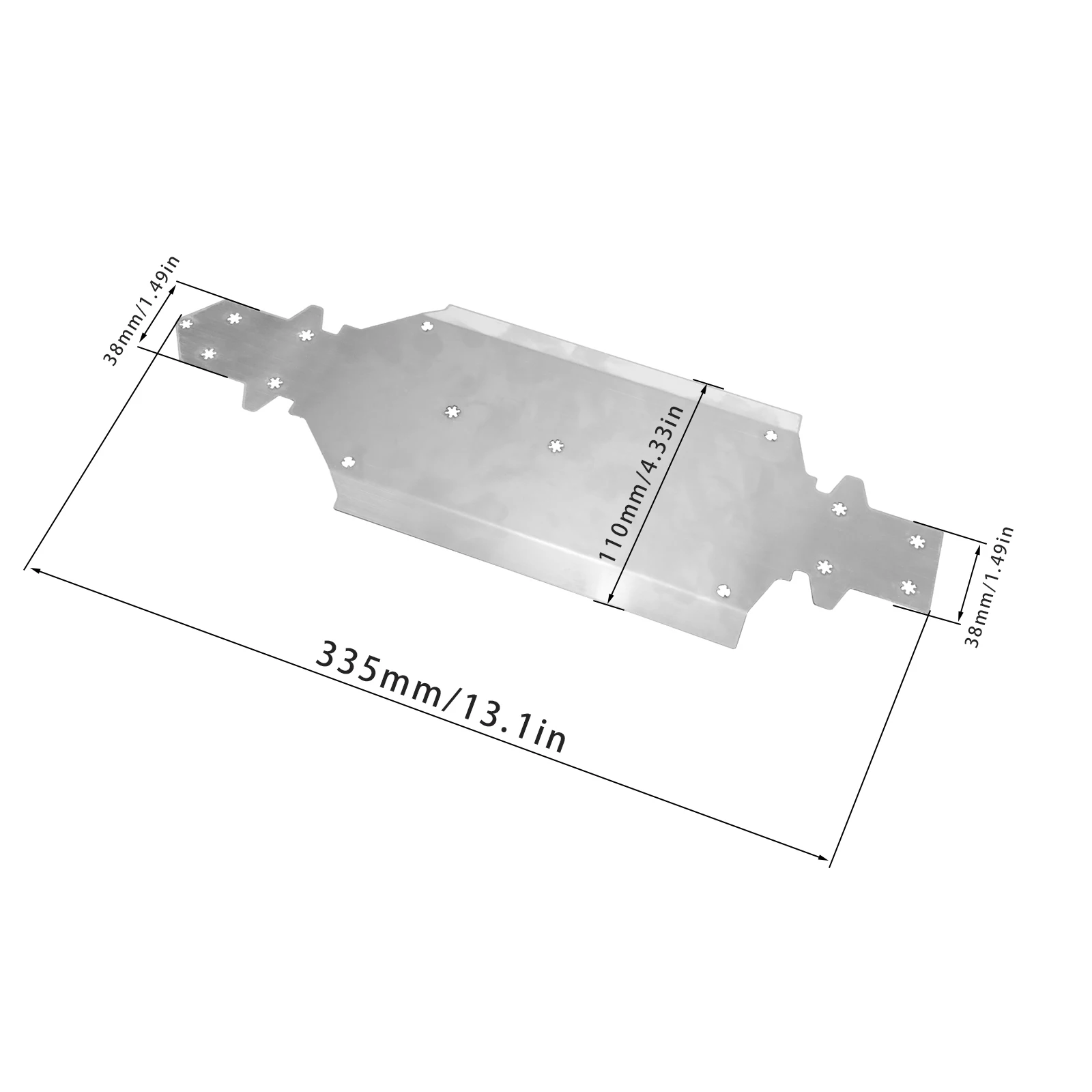 Armadura de chasis de acero inoxidable para modelo de coche de rally Rlaarlo XTS F10, armadura inferior de chasis resistente a los arañazos