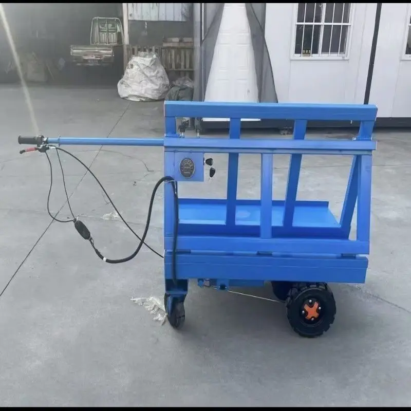 

Electric four-wheel new construction site pull trolley electric transporter gypsum board trolley