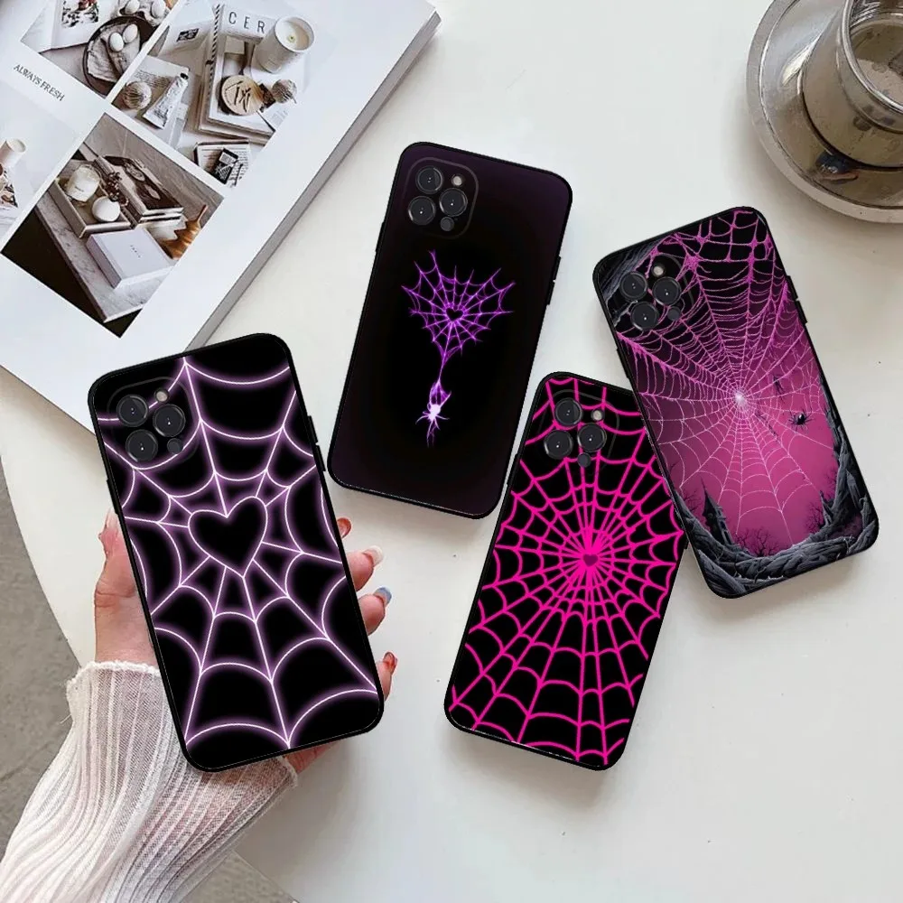 

spider web Phone Case for IPhone 15,14,13,12,11 Pro Max Mini 8,7 Plus SE2 X XR XS MAX Silcone Soft Covers