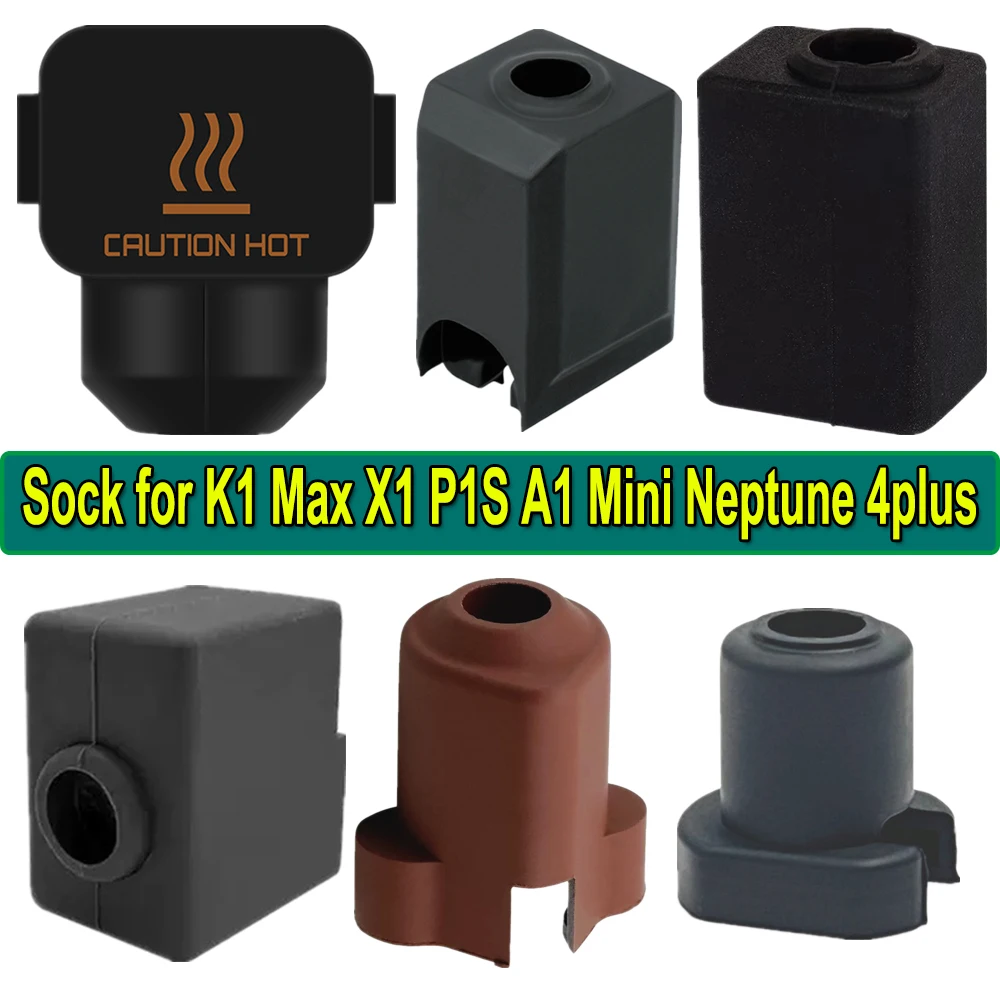 

Silicone Socks for QIDI Plus 4 Bambulab P1P A1 Mini X1 H2D, K1 Max ,Ender3 V3 SE/KE Neptune 4 Plus, Kobra 2/3/S1 Silicone Sock