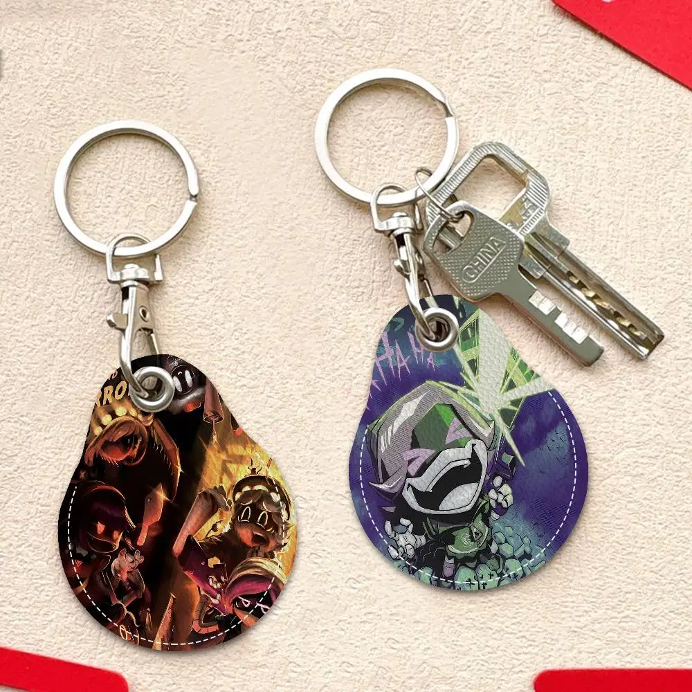 M-Murder D-Drones PU Leather Card Holder Keychain Key Ring Door Access Tags Case Keychain Access Card Bag Key Tag Ring