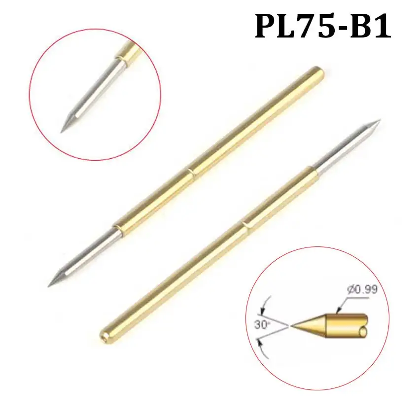 Cltgxdd 10 Stück PL75-A2 B1 D2 E2 F1 G2 H2 J1 LM2 Q1 Q2 T2 M3 4 W 4S PCB skalierbare Federprüfspitze Pogo-Pin-Stecker – Detail 3