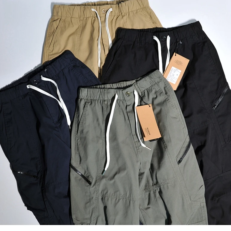 

Мужские повседневные брюки в американском стиле, модные свободные брюки-морковки больших размеров, молодежные однотонные брюки-карго Harlan