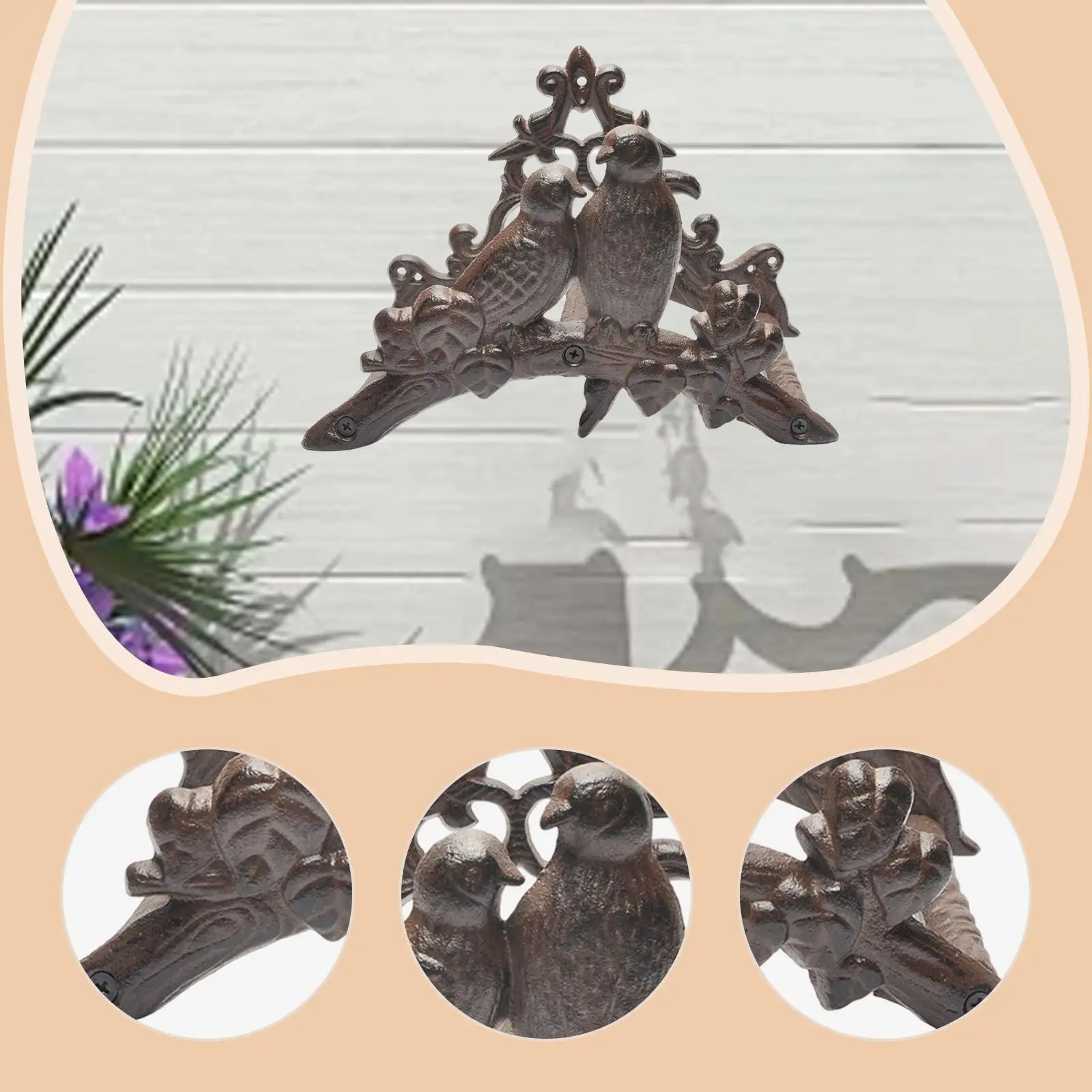 

Heavy Duty Garden Hose Rack Iron Wall Mount Sturdy Water Hose Holder Vintage Decorative Support Bracket for Outdoor Use